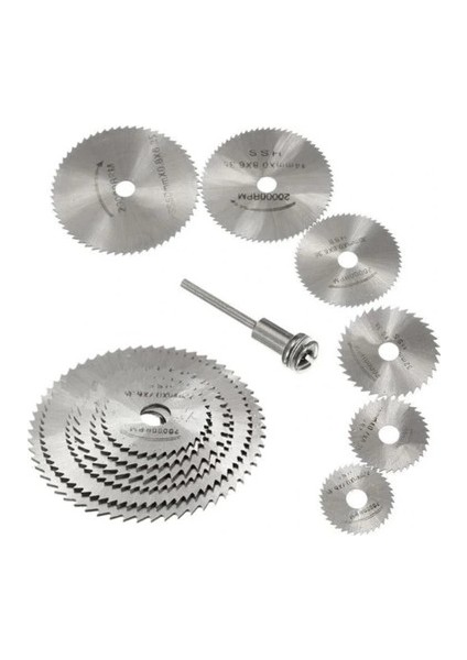 Metal 6 Parça Mini Matkap Ucu Ahşap Kesme Yuvarlak Çelik Bıçak Disk Testere Seti Kiti ( Lisinya )