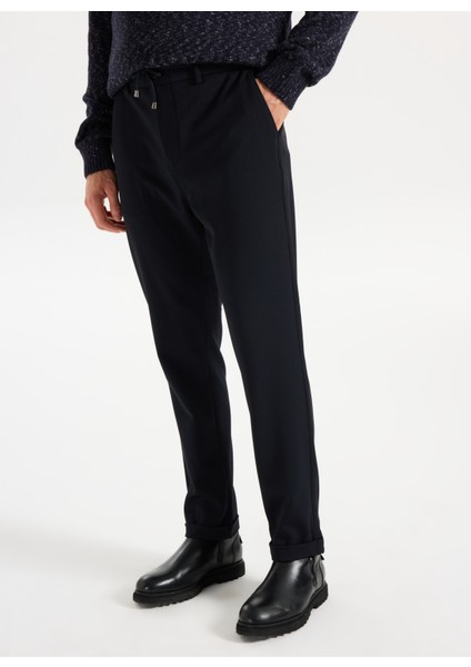 Lastikli Bel Lastikli Paça Jogger Lacivert Erkek Pantolon J5WM-PNT7866 fırsatları