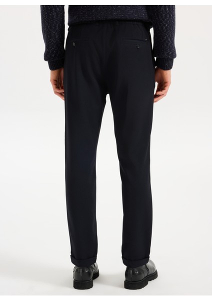 Lastikli Bel Lastikli Paça Jogger Lacivert Erkek Pantolon J5WM-PNT7866