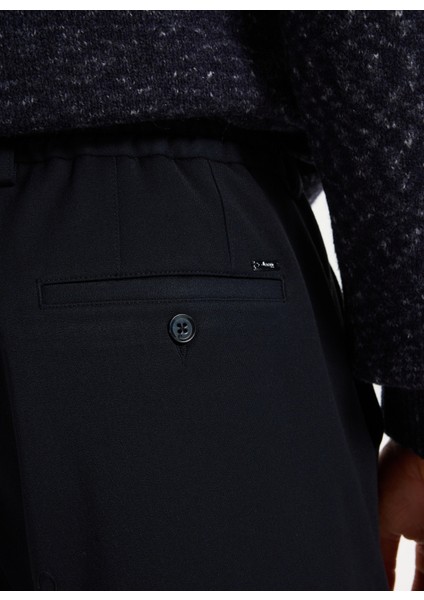 Lastikli Bel Lastikli Paça Jogger Lacivert Erkek Pantolon J5WM-PNT7866