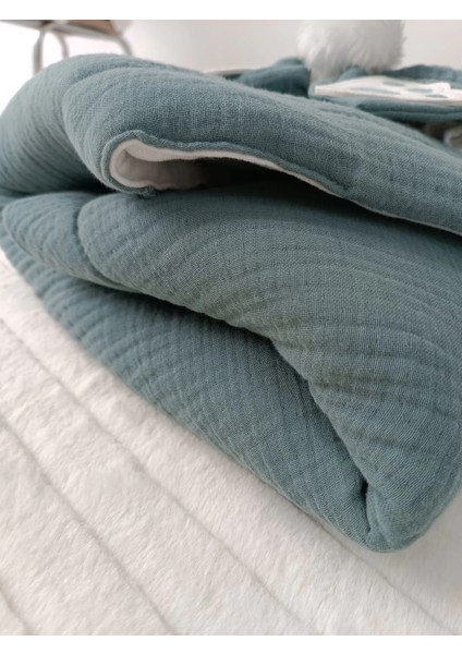 Yenidoğan 4 Kat Müslin Kumaş Kulaklı Patili Fiyonk Bebek Battaniyesi Kundak Kahverengi modelleri