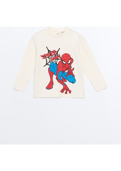 Yeni Sezon Bisiklet Yaka Spider-Man Baskılı Erkek Bebek Tişört