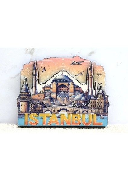 Ahşap Istanbul Temalı Magnet ALK4364 ( Lisinya )