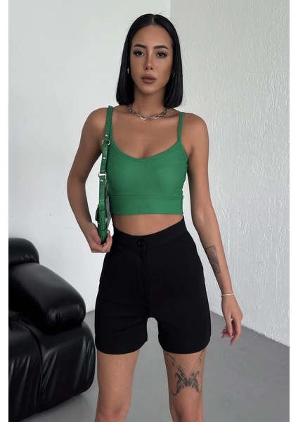 Tarz ve Rahatlığı Bir Arada Sunan Yüksek Bel Esnek Likralı Krep Şort Siyah ( Lisinya ) fiyatları