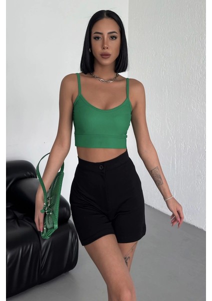 Tarz ve Rahatlığı Bir Arada Sunan Yüksek Bel Esnek Likralı Krep Şort Siyah ( Lisinya ) modelleri