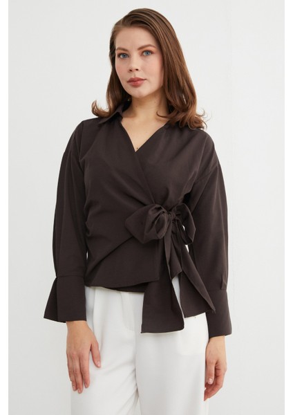 Basic Kruvaze Bağlamalı Gömlek modelleri