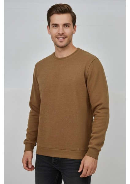 Erkek Sıfır Yaka Selanik Sweatshirt Regular Kalıp BGL-ST04870