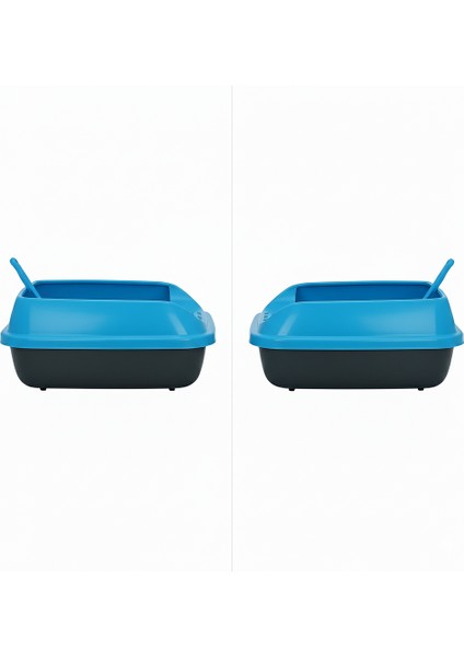 Kürekli Açık Kedi Tuvaleti - Sıçrama Önleyici Yüksek Kenarlı Kedi Kumu Kabı fiyatları