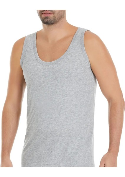 Erkek 2'li Gri Süprem Pamuklu Askılı Atlet