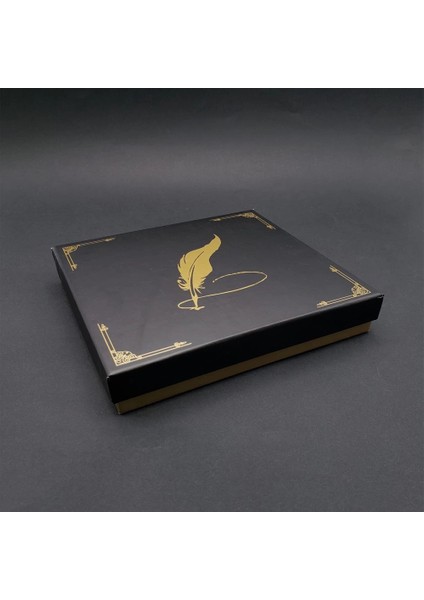 Özel Tasarım Siyah Kapaklı Tüylü Kalem Motifli Kutu fiyatları