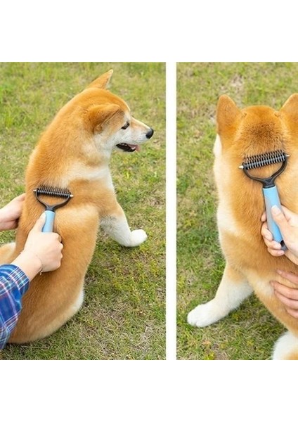 Plastik Saplı Metal Kedi Köpek Bakım Kıtık Tüy Topak Açıcı Tarak ( Lisinya )