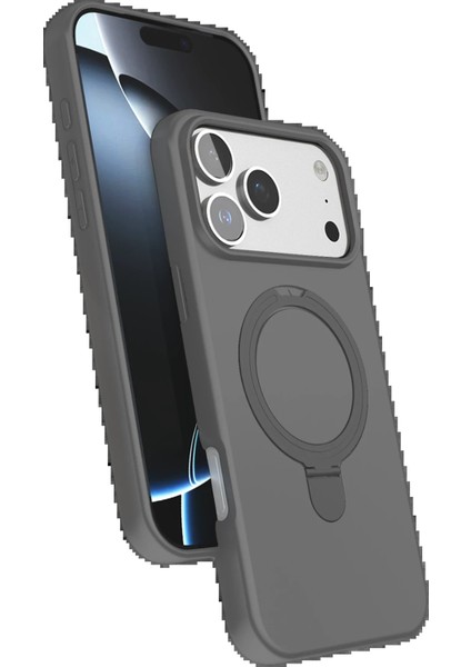 Apple iPhone 17 Pro Max Regal Magsafe Standlı Kapak - Titan Gri