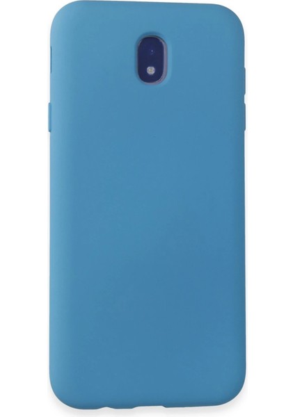 Samsung Galaxy J7 Pro / J730 Kılıf Nano Içi Kadife Silikon - Mavi