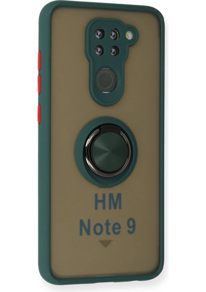 Xiaomi Redmi Note 9 Kılıf Montreal Yüzüklü Silikon Kapak - Yeşil fiyatları