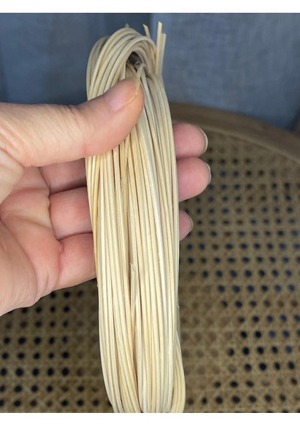 Rattan Core Doğal Bambu Çubuk 2 mm 2X100 gr Dekoratif Örgü Rattan Ip