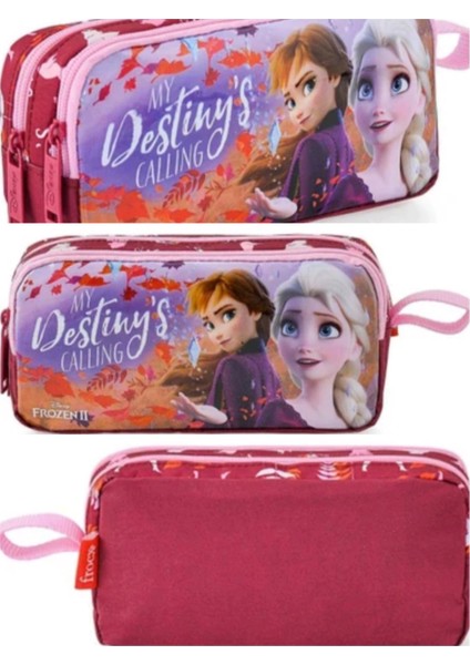 Frozen Lisanslı Kalem Çantası 48033 Çift Gözlü