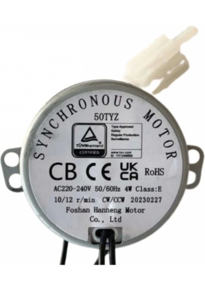 50 Tyz 10/12 Rpm Kuluçka Motoru Viyol Çevirme ( Lisinya )