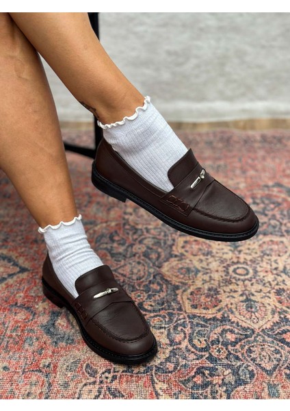 Delos Deri Toka Detaylı Acı Kahve Kadın Loafer fiyatları