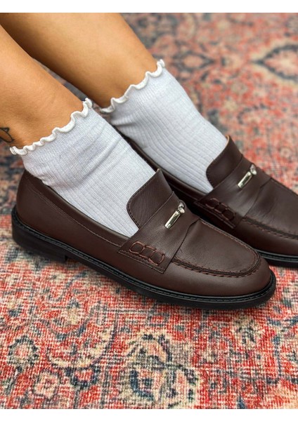 Delos Deri Toka Detaylı Acı Kahve Kadın Loafer indirimleri