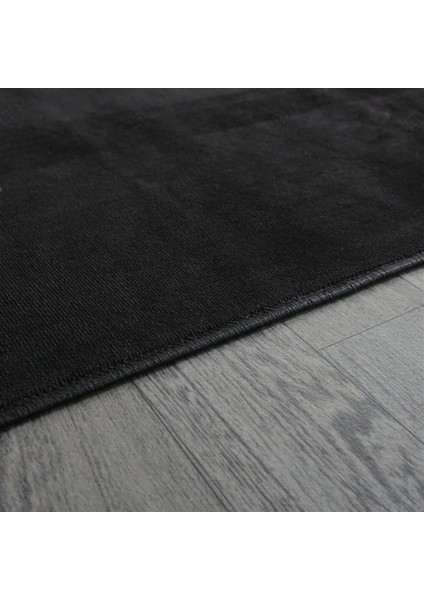 Siyah Cloudy Düğüm Saçaklı Post Peluş Halı Kaymaz Taban Yumuşacık Yolluk Modern Halı modelleri