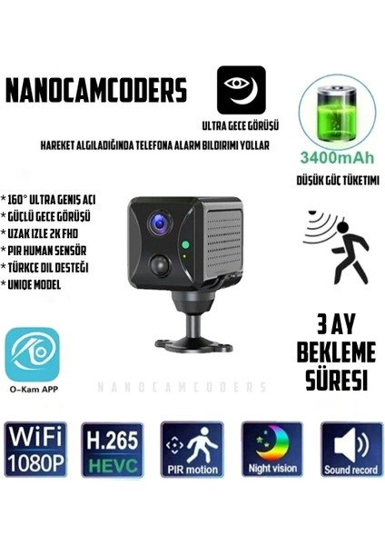 1k° 1080P Mini Wifi Güvenlik Kamerası Gözetleme Güvenlik Gizli Video Ofis Kamera Uzak Izle