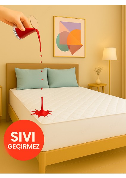 Pamuk-Polyester Kapitone Fitted Full Kenar Sıvı Geçirmez Alez Yatak Koruyucu fiyatları
