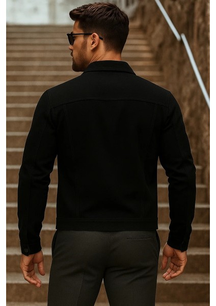 Erkek Mevsimlik Basic Günlük Trend Siyah Kot Ceket indirimleri