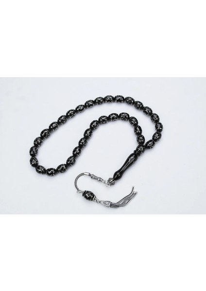 Oltu Taşı Beyzi Model Çemberli Yön Işlemeli Tespih