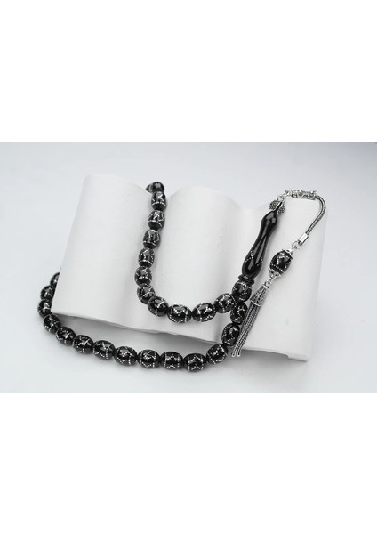 Oltu Taşı Beyzi Model Çemberli Yön Işlemeli Tespih fiyatları