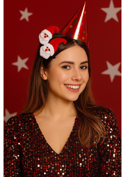 Yılbaşı Temalı Noel Baba Figürlü Saç Tokası Seti Parti Aksesuarı Hediyelik Süsleme - Model 2