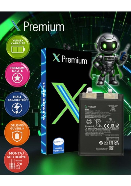 Xpremium Xiaomi Redmi Note 12 Pro Uyumlu Batarya Pil Süper Yüksek Kalite 4900 Mah BP4K