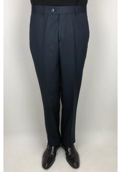 Fistan Store Erkek Düz Yüksek Bel Klasik Kesim Rahat Kalıp Yandan Cepli Boru Paça Büyük Beden Kumaş Pantolon