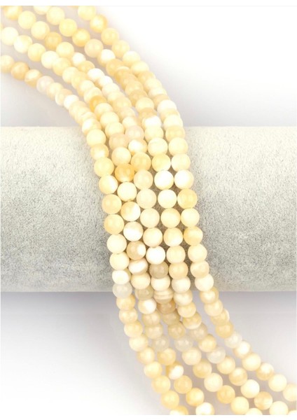 Aragonit Doğal Taş Dizi 6 mm Yuvarlak Kesim