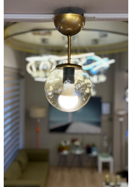 Globe Gold ONE Bal Sarı Cam Avize