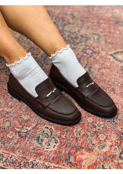Delos Deri Toka Detaylı Acı Kahve Kadın Loafer