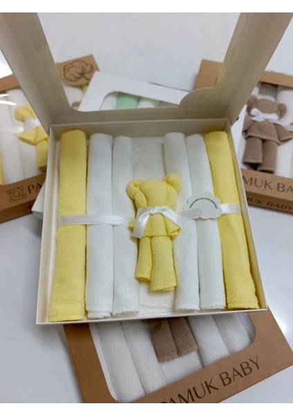7’li Özel Organik Pamuk Havlu Bebek Ağız Mendili