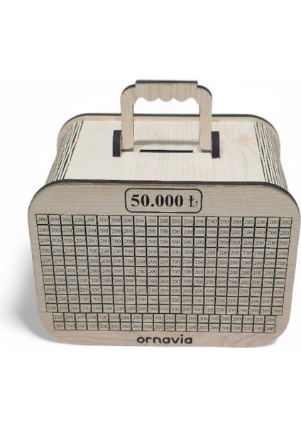 Parabox - 50.000TL Kumbara - Ahşap Para Biriktirme Hedef Kutusu - Time To Travel modelleri