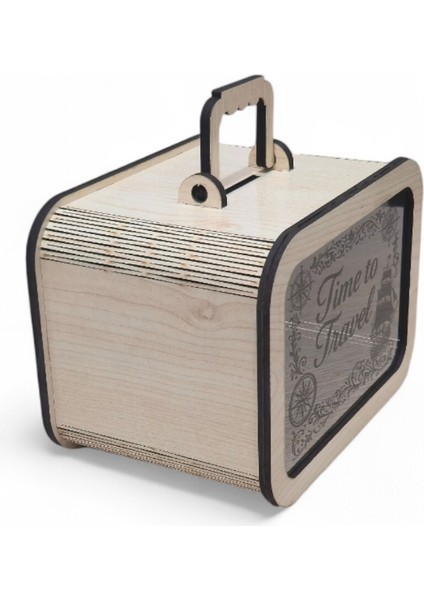 Parabox - 50.000TL Kumbara - Ahşap Para Biriktirme Hedef Kutusu - Time To Travel fırsatları