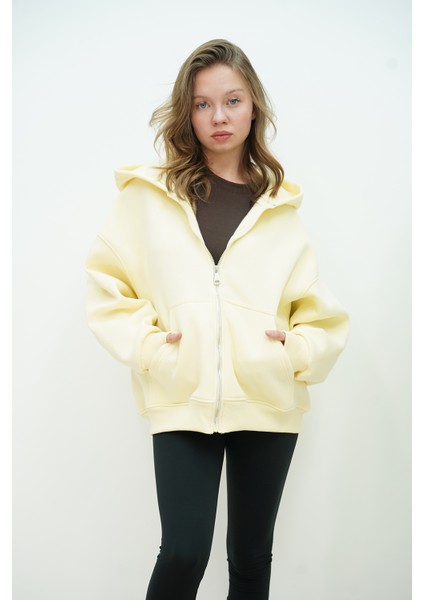 Fermuarlı Kapşonlu Sweathırt