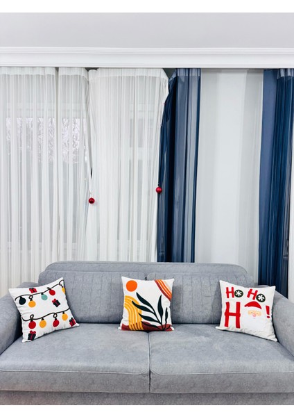 Yılbaşına Özel Tasarlanmış Punch Işlemeli Kırlentler, Rengarenk, Merry Christmas, Zarif ve Şık Yılbaşı Dekoru (43 x 43 cm ), Konforlu ve Dayanıklı Kumaş, Ev ve Ofis Için Ideal Hediye