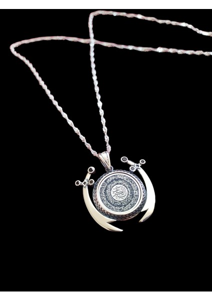 - 925 Ayar Orjinal Zülfikar Ayetel Kürsi Dualı Kolye - 50CM Zincirli fırsatları