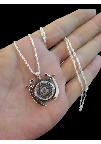 - 925 Ayar Orjinal Zülfikar Ayetel Kürsi Dualı Kolye - 50CM Zincirli indirimleri