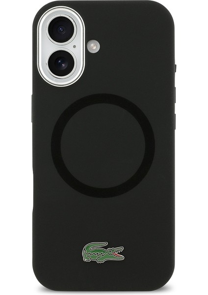 iPhone 17 Kılıf Lacoste Lisanslı M-Safeli Ikonik Logolu Metal Kamera Çerçeveli Silikon Kapak Siyah modelleri