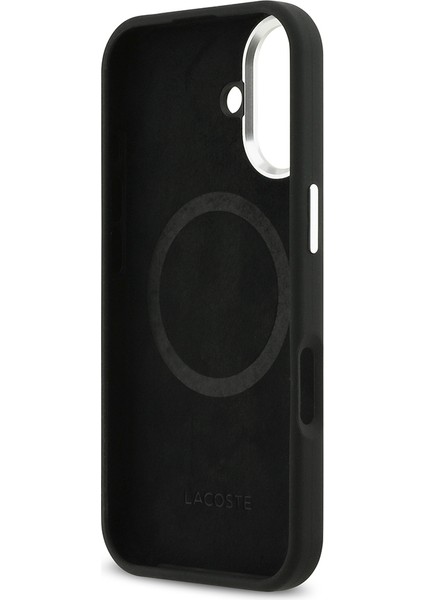 iPhone 17 Kılıf Lacoste Lisanslı M-Safeli Ikonik Logolu Metal Kamera Çerçeveli Silikon Kapak Siyah