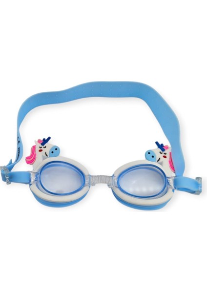 Çocuk Yüzücü Gözlüğü Silikon Taşıma Çantalı Pony - 9014 (Lisinya)