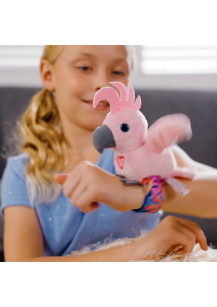 Peluş Ses Tekrarlı Hayvan Bileklik Aksesuar - Pembe Papağan (Lisinya) modelleri