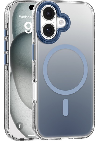 iPhone 17 Uyumlu Kılıf M-Safeli Sararmaya Karşı Dayanıklı Mutural Icesense Serisi Kapak Mavi