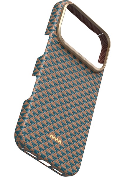 iPhone 17 Pro Max Uyumlu Kılıf M-Safe Şarj Özellikli Raptic Aramid Skin Origin Seri Kapak Gold-Mavi fırsatları