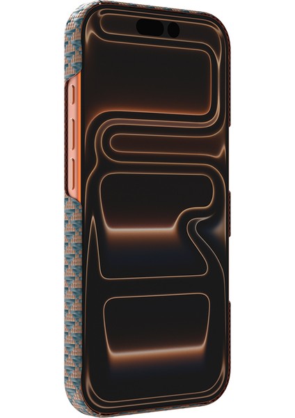 iPhone 17 Pro Max Uyumlu Kılıf M-Safe Şarj Özellikli Raptic Aramid Skin Origin Seri Kapak Gold-Mavi