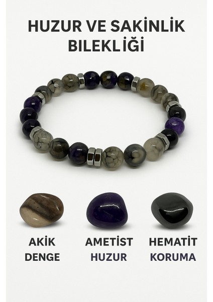 Orijinal Doğal Taş El Yapımı Enerji - Uyum - Denge Sağlayan Bileklik-21